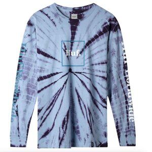 HUF Mens / Unisex Domestic Tie Dye Long Sleeve T-Shirt Periwinkle Purple Blue S